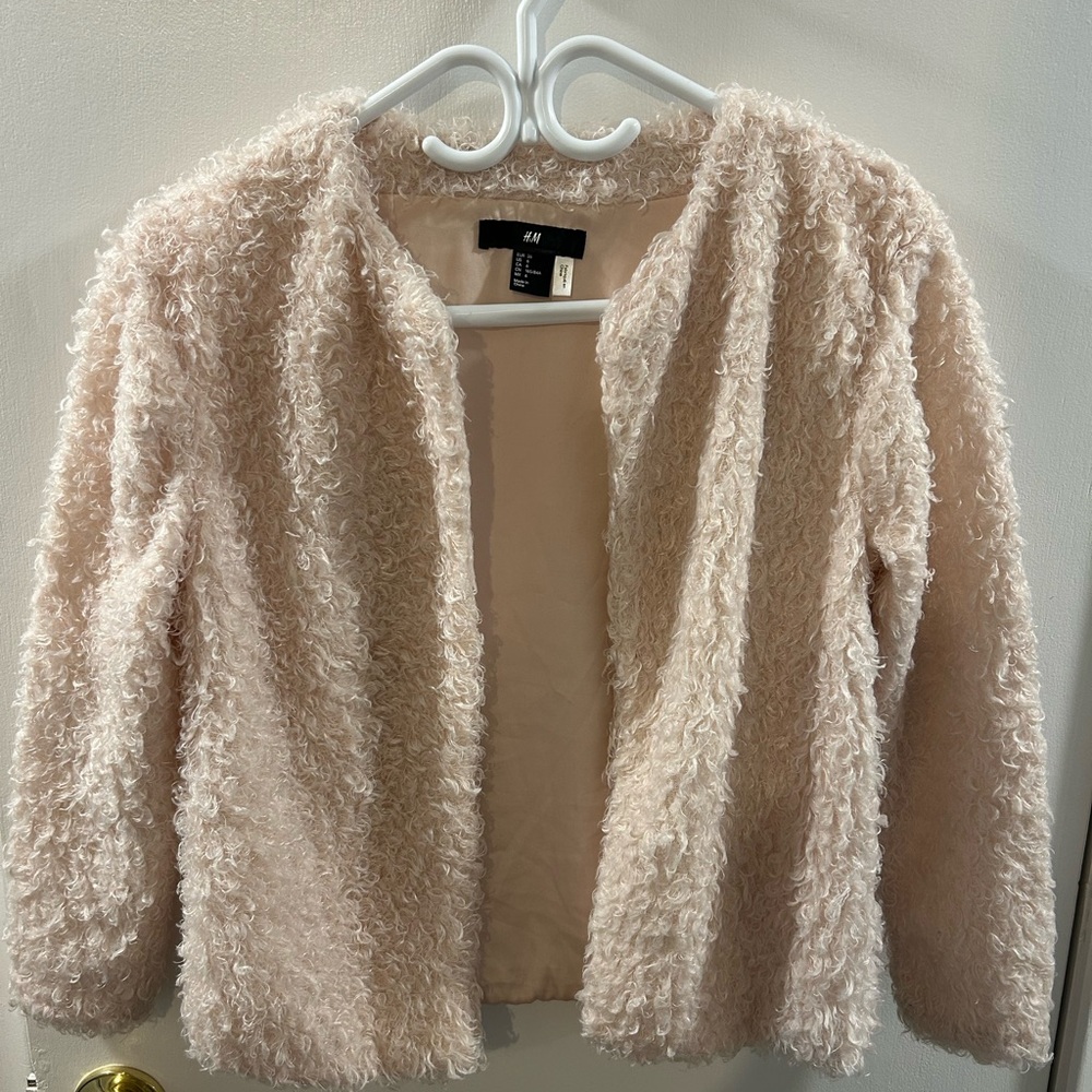 H&M Soft Pink Teddy Jacket